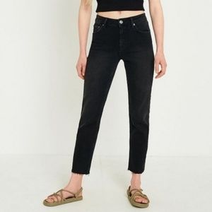 BDG Twig High Rise Black Denim Skinny Jeans Raw Hem